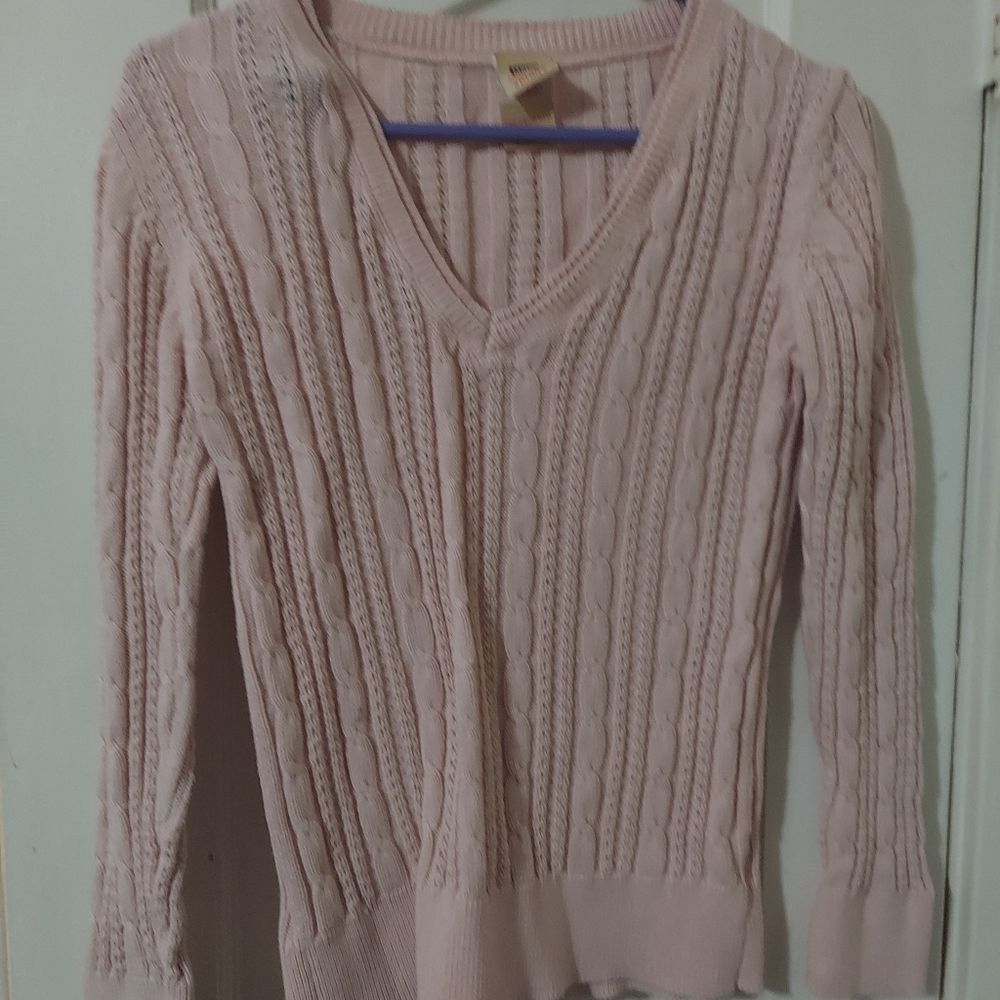 * Pink V-Neck Sweater